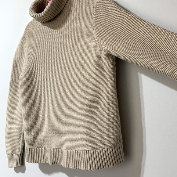 J. Crew Factory Sweater Womens Size L Large Beige Classic Turtleneck Knit AF728 - Picture 10 of 14
